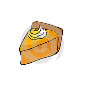 Pie slice pumpkin flavour vector illustration photo