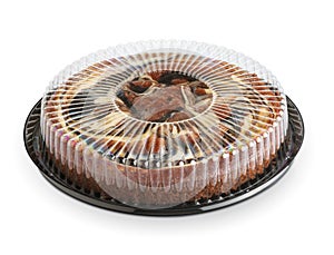 Pie in transparent box