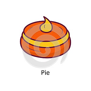 Pie vector Fill outline Icon Design illustration. Holiday Symbol on White background EPS 10 File