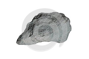 Piece of Andesite extrusive igneous rock isolated on white background.