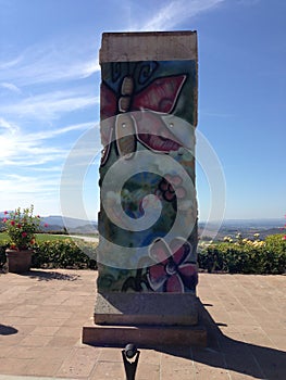 A piece of the Berlin Wall at Reagan Library