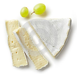 Piece of brie cheese photo