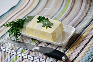 piece of butter on a desk