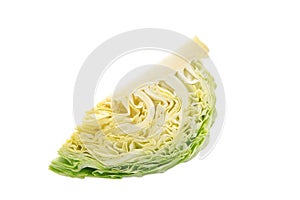 Piece of cabbage isolated on white background