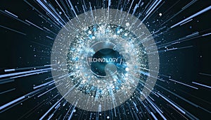 Intricate Particle Motion in a High Tech Abstract Design