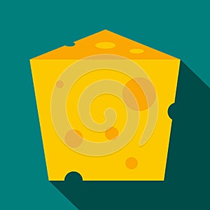 Piece of cheese icon, flat style