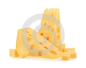Piece of cheese isolated