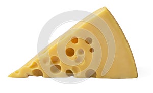 Piece cheese isolated on a white background