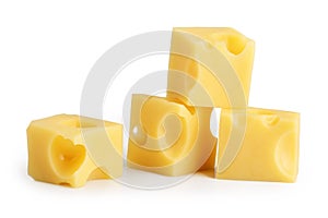 Piece of cheese isolated