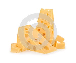 Piece of cheese isolated