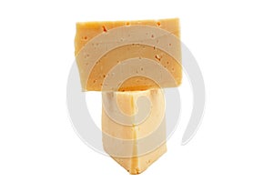 Piece cheese isolated on white background cutout