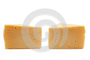 Piece cheese isolated on white background cutout