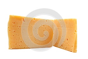 Piece cheese isolated on white background cutout