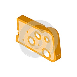 Piece Cheese isometric icon vector illustration