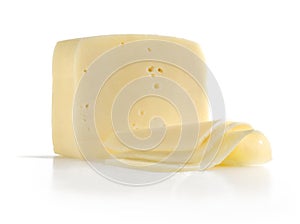 Piece of cheese for sandwiches with slices of the same 2 photo