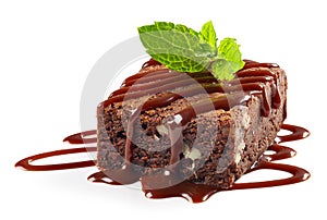 Piece of chocolate brownie cake