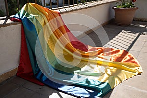 Piece of cloth gleaming in sunlight