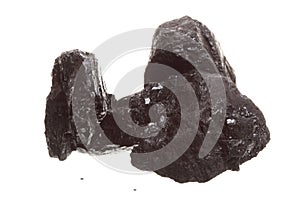 Piece of coal isolated on white