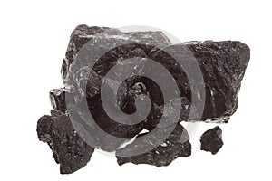 Piece of coal isolated on white