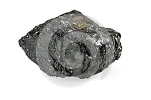 Piece of coal isolated on white