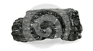 Piece of coal isolated on white