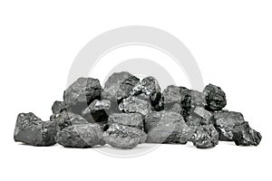 Piece of coal isolated on white