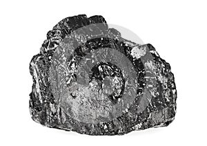 Piece of coal, white background