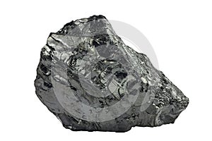 A piece of coal on white isolated