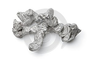 Piece of cooled molten aluminum