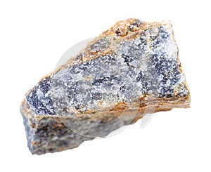 piece of Corundum rock isolated on white