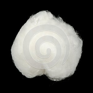 Piece of Cotton Wool on Black Background