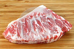 A piece of fresh and raw Beef hump