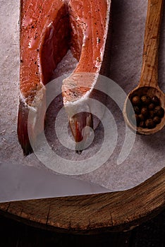 Piece of fresh raw salmon