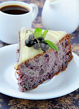 Piece of fruit currant cake