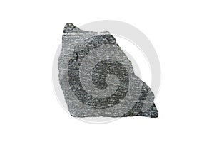 A piece of gneiss rock isolated on white background