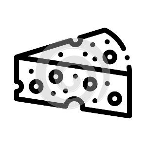 Piece of hard cheese icon vector outline illustration