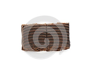 Piece of hematogen bar isolated on white, top view