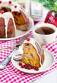 Piece of holiday bundt cake