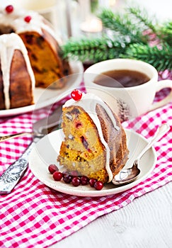 Piece of holiday bundt cake