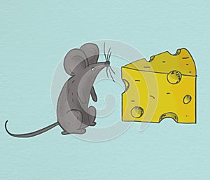 Piece icon. Cheese icon. Mouse and Cheese big love