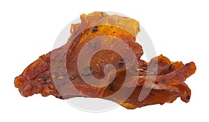 Piece of jerky isolated on white background