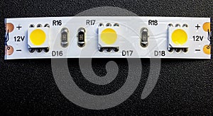 A piece of LED strip on a dark background