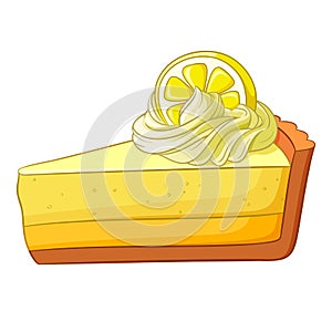 A piece of lemon cake. Vector illustration.