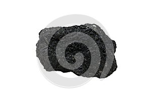 A piece of Lignite stone isolated on white background.