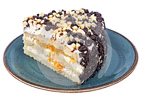 Piece of low-calorie fruit cake. Healthy dessert