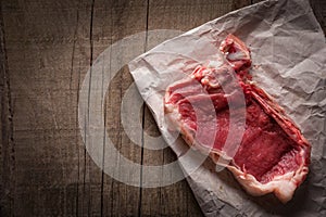 Piece of meat on paper