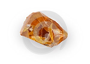 Piece of natural raw amber with white inclusions photo