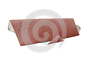 Piece of old sandpaper isolated