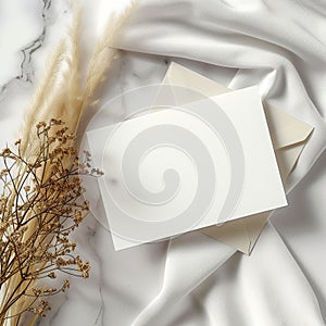 Piece of Paper on White Cloth