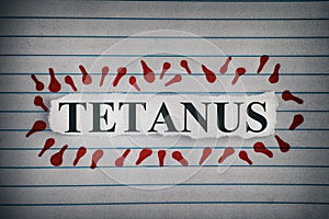 Piece of paper with the word Tetanus